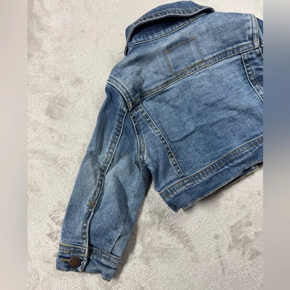Genuine Kids OshKosh Blue Jean Denim Snap Front Jacket Size Girls 12 Months